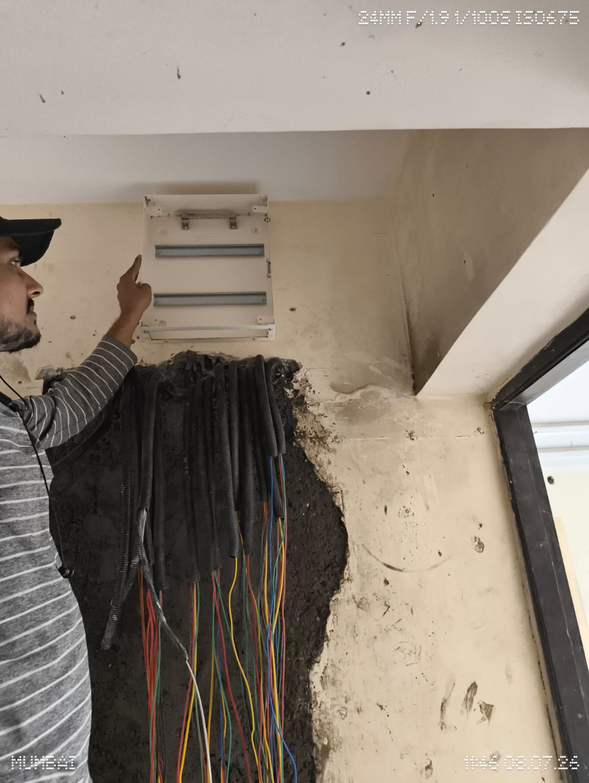 Ceiling electrical conduit work